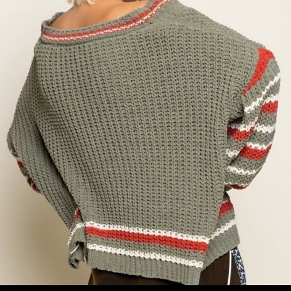 POL $ale🖤only 1 left❣ Cozy striped jumper sweater - Picture 3 of 16